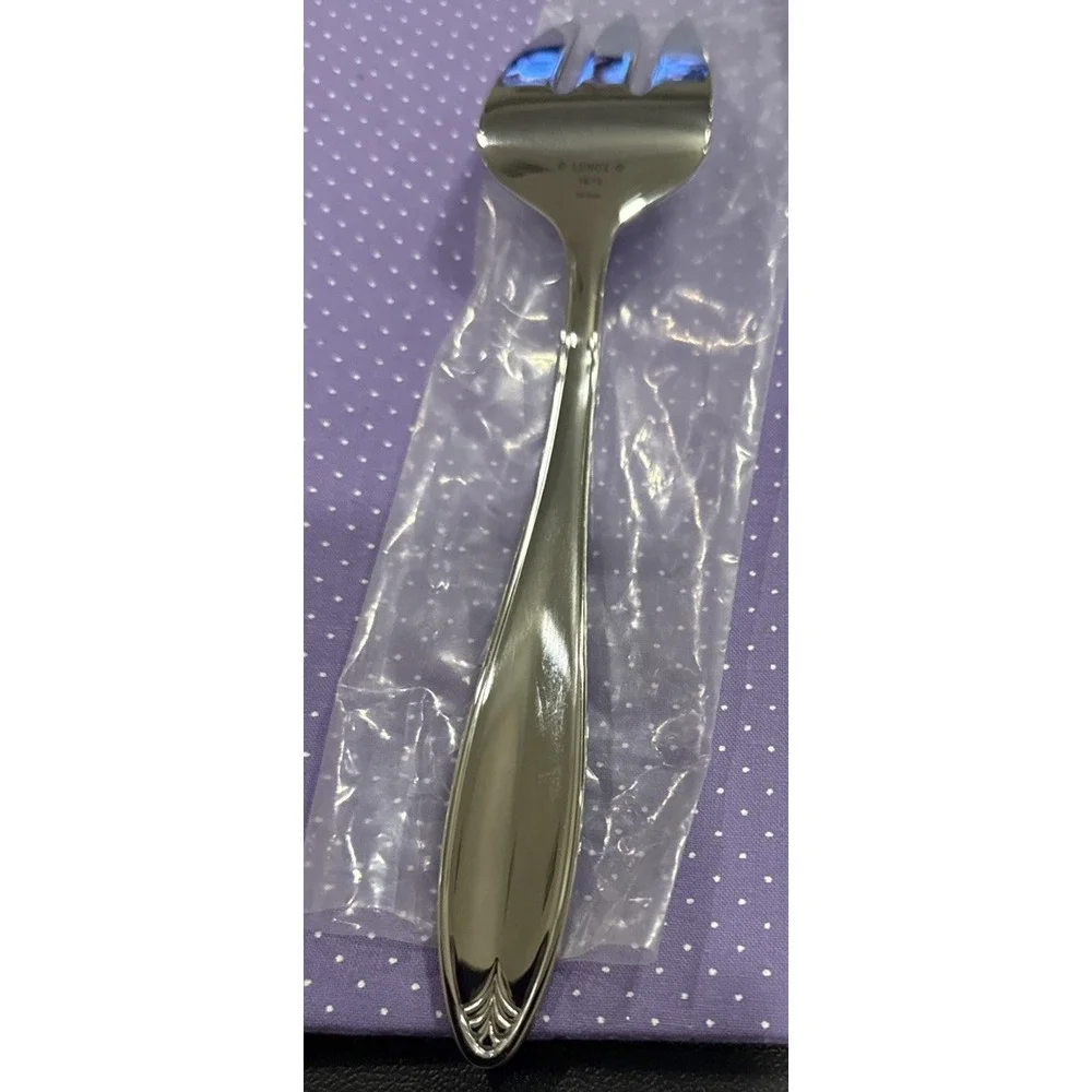 Lenox Covington Stainless Steel Flatware Meat Fork Sugar Spoon Set‎ of 3 NEW